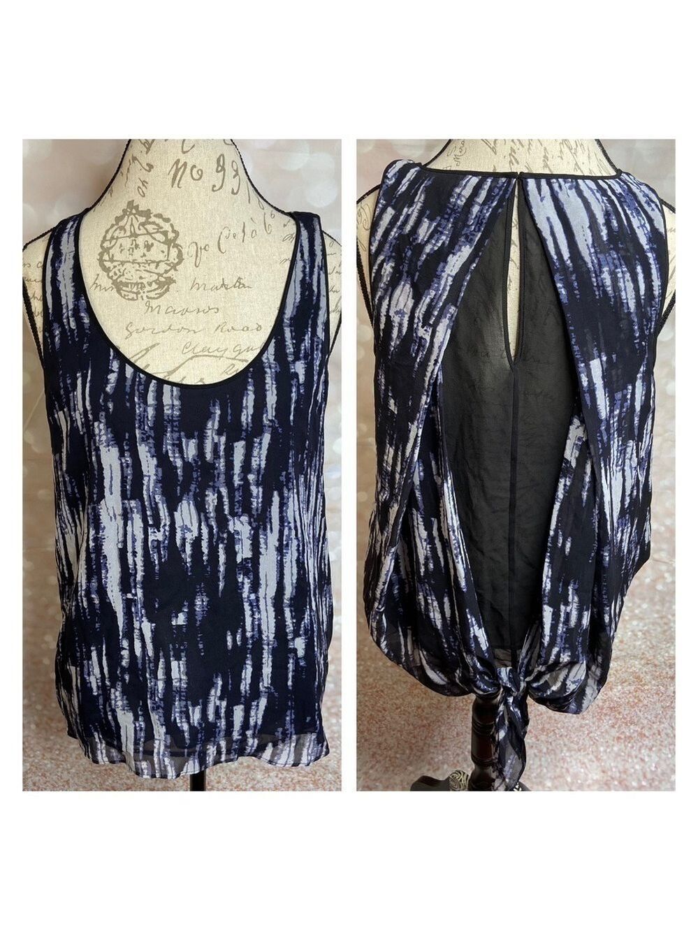 ROBBI & NIKKI BY ROBERT RODRIGUEZ Robbie & Nikki Silk Tie-Dye Top Lg.